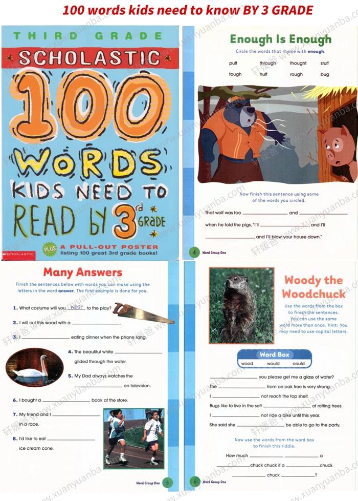 《100 words kids need to know 4册》英语阅读100个必备单词 PDF百度云网盘下载