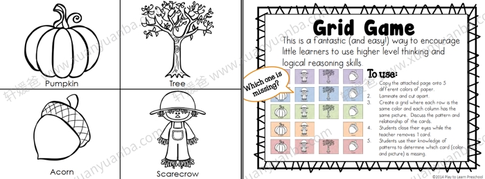 《Fall centers and circle time》秋天主题手工活动游戏练习册 PDF百度云网盘下载