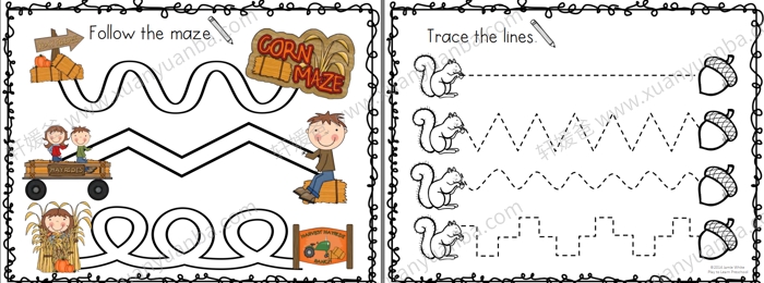 《Fall centers and circle time》秋天主题手工活动游戏练习册 PDF百度云网盘下载