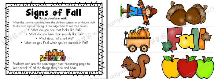 《Fall centers and circle time》秋天主题手工活动游戏练习册 PDF百度云网盘下载