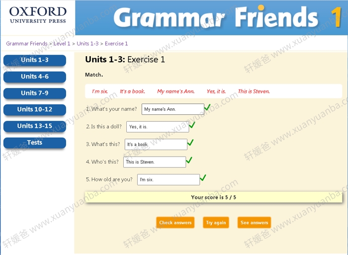 《Grammar Friends 1-6》牛津语法朋友学生书+教师书 百度云网盘下载