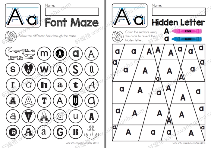 《回到学校每周一个字母系列》2200+页字母学习启蒙互动素材包 百度云网盘下载