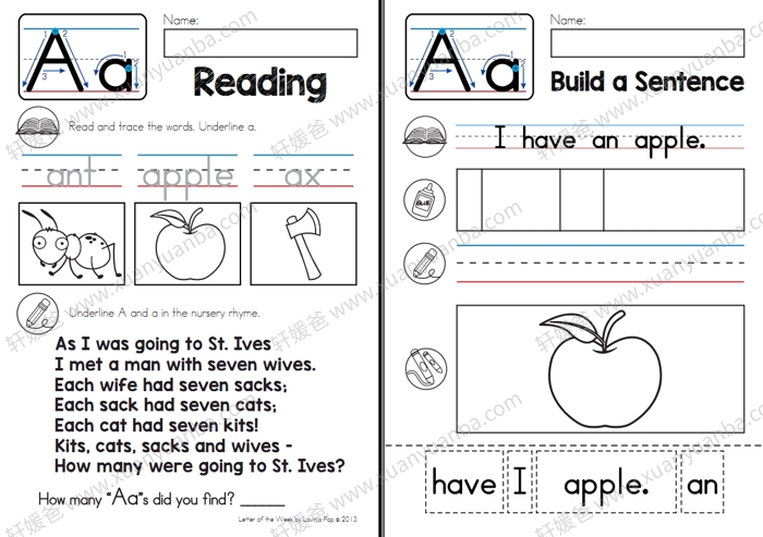 《回到学校每周一个字母系列》2200+页字母学习启蒙互动素材包 百度云网盘下载