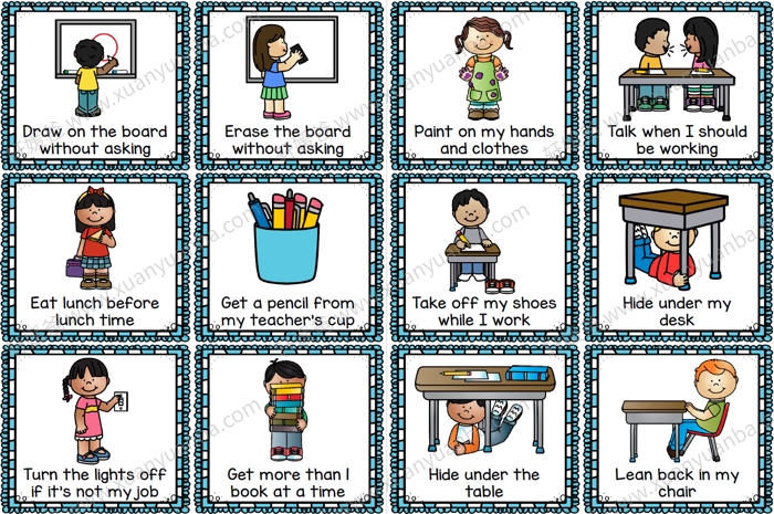 《120张幼儿园行为规则卡片》幼儿园装饰墙素材 PDF 百度云网盘下载