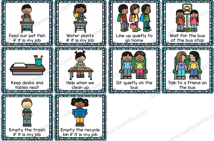 《120张幼儿园行为规则卡片》幼儿园装饰墙素材 PDF 百度云网盘下载