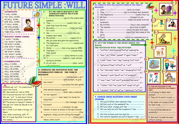 《20份精选一般将来时语法专项作业纸》语法训练超清PDF 百度云网盘下载
