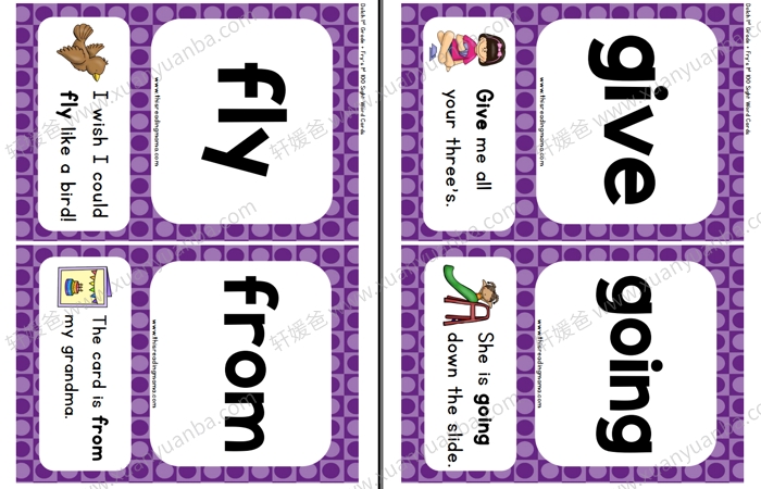 《高频词彩色闪卡1-5级》英语启蒙闪卡高清PDF百度云网盘下载