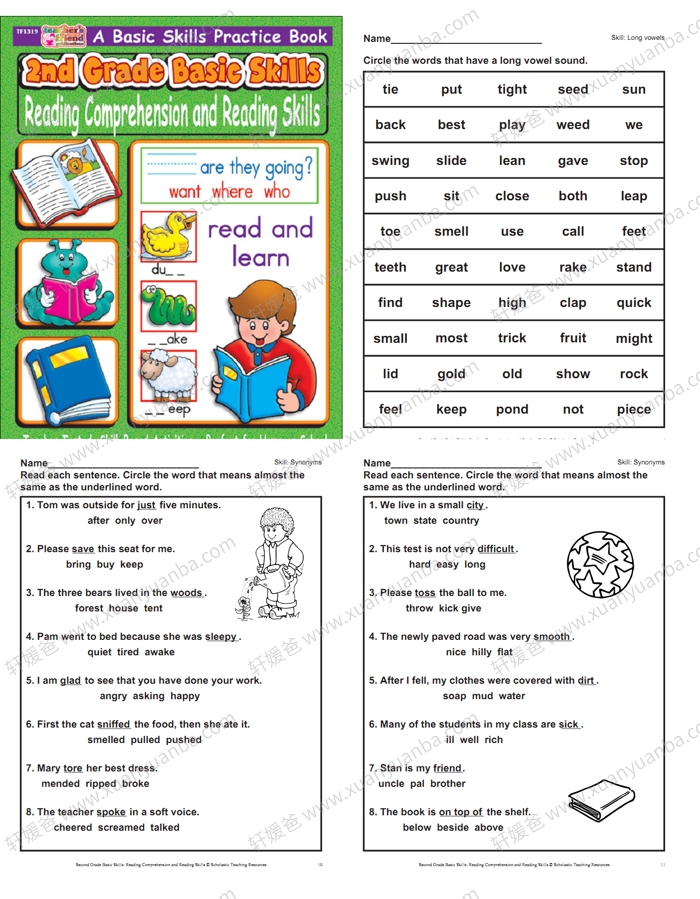《Reading Comprehension and Reading Skills G1-G6》阅读理解练习册附带答案 PDF百度云网盘下载