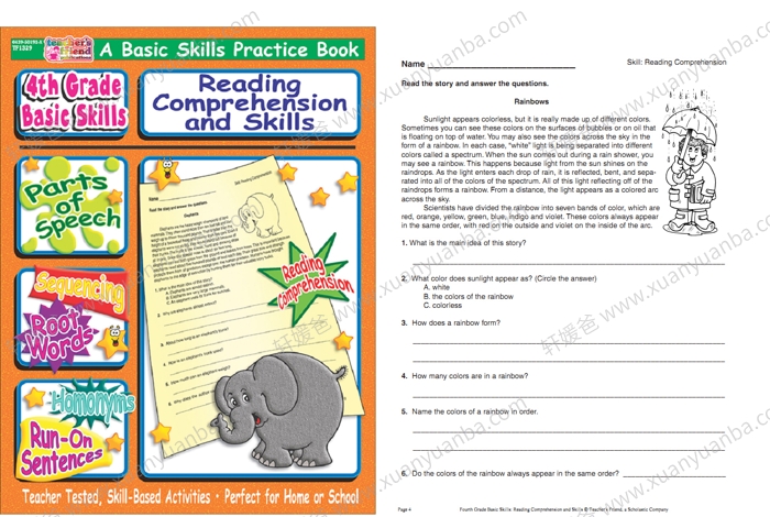 《Reading Comprehension and Reading Skills G1-G6》阅读理解练习册附带答案 PDF百度云网盘下载