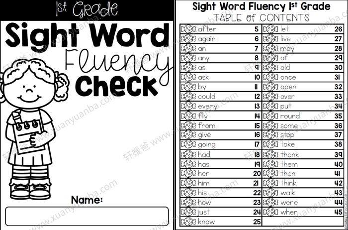 《Sight Word Fluency Check》高频词趣味连线练习册1-3册 PDF 百度云网盘下载