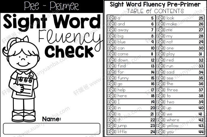 《Sight Word Fluency Check》高频词趣味连线练习册1-3册 PDF 百度云网盘下载