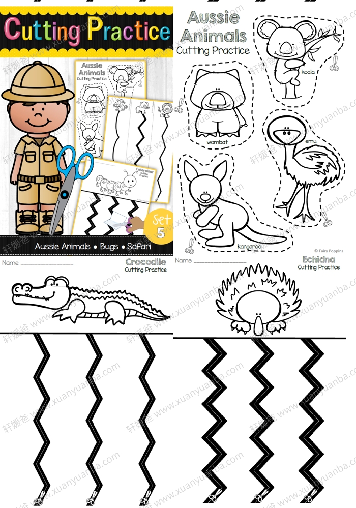 《Cutting Practice Bundle - 180 Themed Pages!》 1-6册幼儿剪纸练习 百度云网盘下载