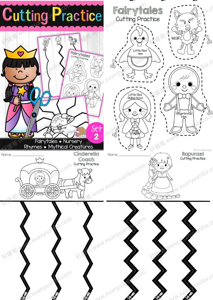 《Cutting Practice Bundle - 180 Themed Pages!》 1-6册幼儿剪纸练习 百度云网盘下载