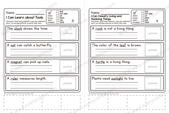 《Science Doodles First Grade 200+页》TPT出品35个主题 幼儿科学启蒙 PDF 百度云网盘下载