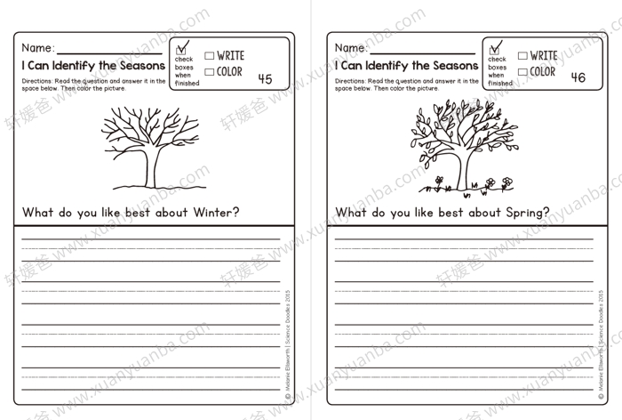 《Science Doodles First Grade 200+页》TPT出品35个主题 幼儿科学启蒙 PDF 百度云网盘下载