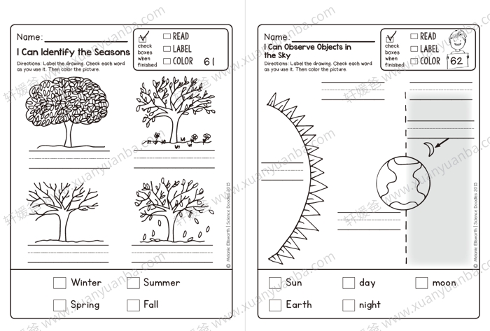 《Science Doodles First Grade 200+页》TPT出品35个主题 幼儿科学启蒙 PDF 百度云网盘下载