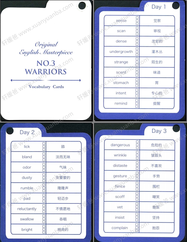 《李岑讲读猫武士音频133集》单词卡+讲读课+原声朗读 MP3百度云网盘下载