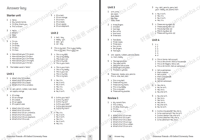 《Grammar Friends 1-6》牛津语法朋友学生书+教师书 百度云网盘下载