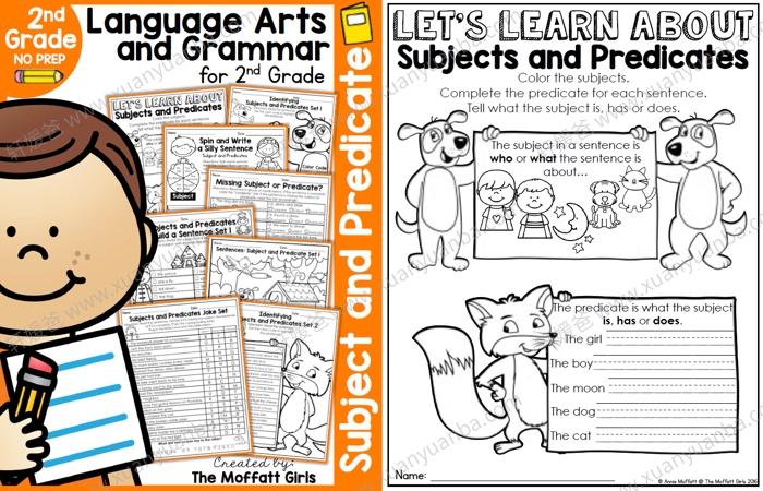 《Language Arts and Grammar2级》TPT超1500页初级+进阶英语语法含答案 PDF百度云网盘下载