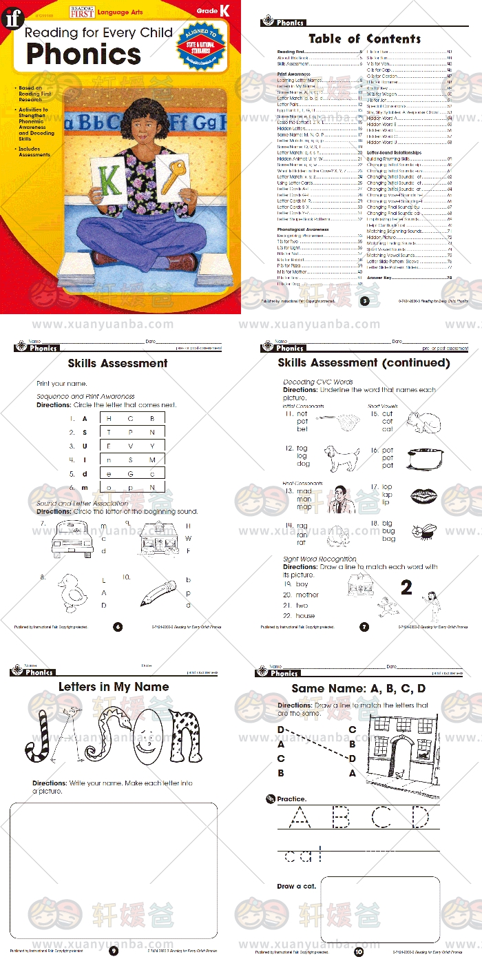 《Reading for Every Child 4册》K年级阅读理解练习册 PDF 百度云网盘下载