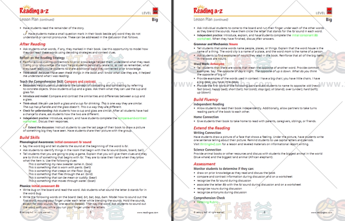 《美国RAZ分级绘本阅读读物》A-Z全部级别+有声PDF+音频+练习册+教案全部资源 百度云网盘下载