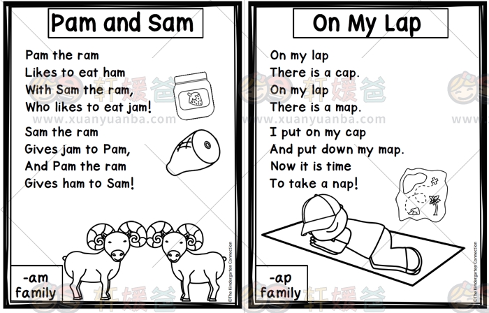 《CVC Phonics Poems Word Families》 23首自然拼读韵律诗PDF 百度云网盘下载