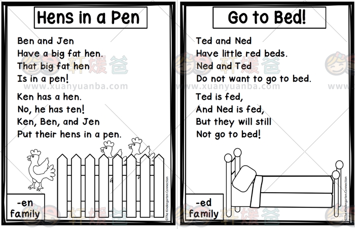 《CVC Phonics Poems Word Families》 23首自然拼读韵律诗PDF 百度云网盘下载