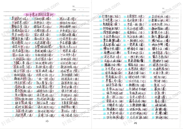 《初中中考全套学霸状元手写提分笔记大全》9科语文数学英语物理化学历史生物地理政治PDF 百度云网盘下载