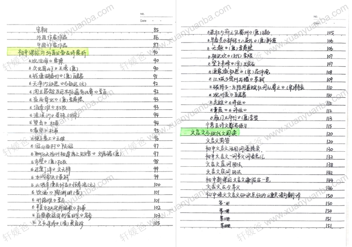 《初中中考全套学霸状元手写提分笔记大全》9科语文数学英语物理化学历史生物地理政治PDF 百度云网盘下载