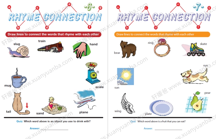 《Rhyme Connection》单词连线练习册 PDF格式 百度云网盘下载
