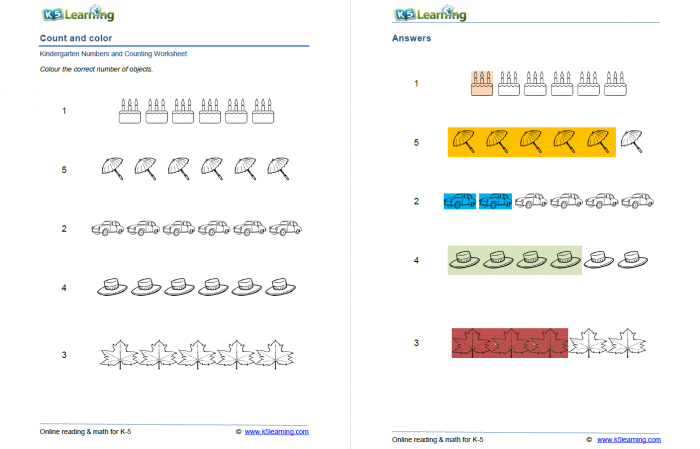 《K5 learning kindergarten worksheets》幼儿园英文数学练习纸 PDF百度网盘下载