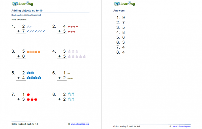 《K5 learning kindergarten worksheets》幼儿园英文数学练习纸 PDF百度网盘下载