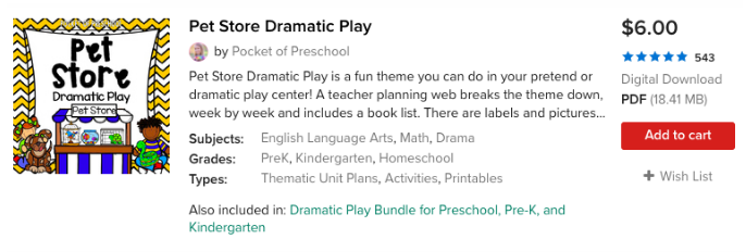 《Pet Store Dramatic Play》美国幼儿园情景游戏英语素材 PDF 百度云网盘下载