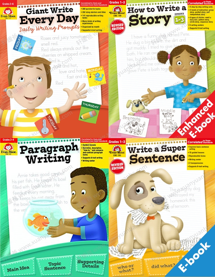 《How to Write A Story 4册》关于如何写一个故事写作练习册系列 PDF百度网盘下载