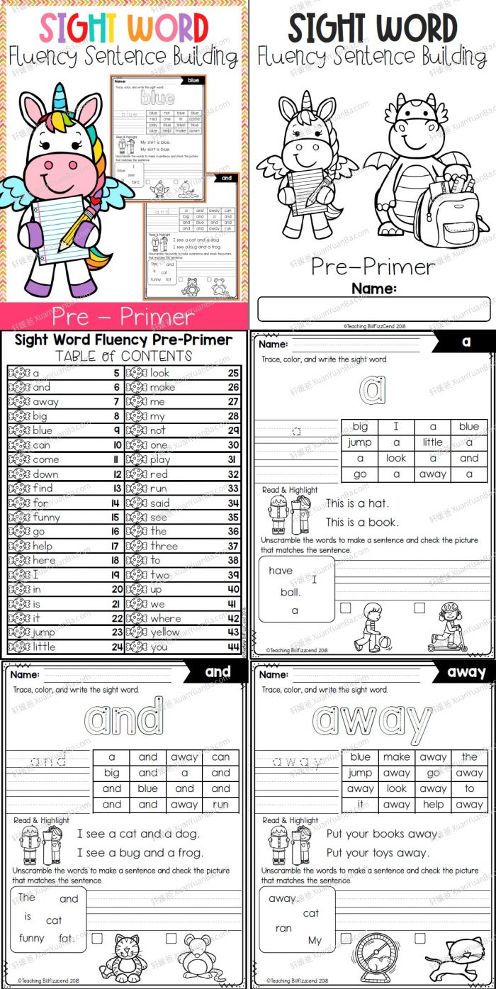 《Sight Word Fluency Sentence Scramble》3册高频词英语句子组合练习PDF 百度云网盘下载