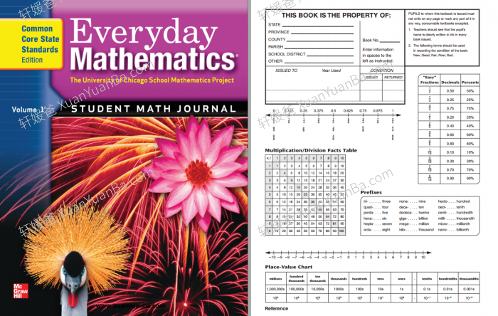 《Everyday Mathematics G1-G6》加州数学小学教材1-6含答案共12册PDF 百度云网盘下载