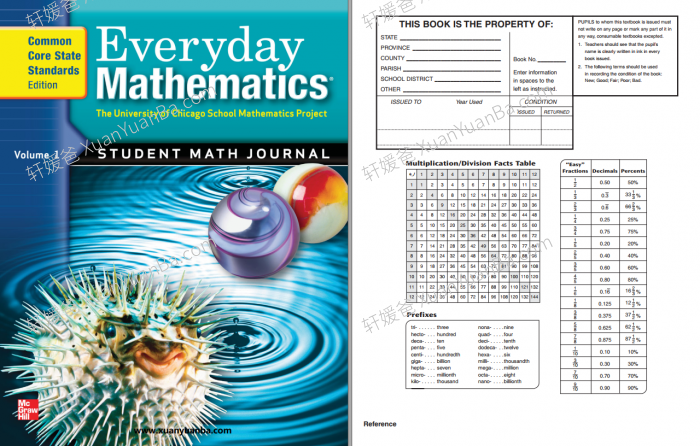 《Everyday Mathematics G1-G6》加州数学小学教材1-6含答案共12册PDF 百度云网盘下载