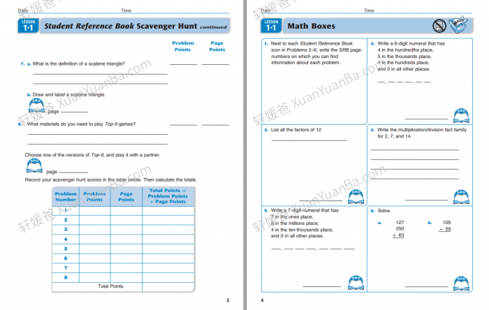 《Everyday Mathematics G1-G6》加州数学小学教材1-6含答案共12册PDF 百度云网盘下载