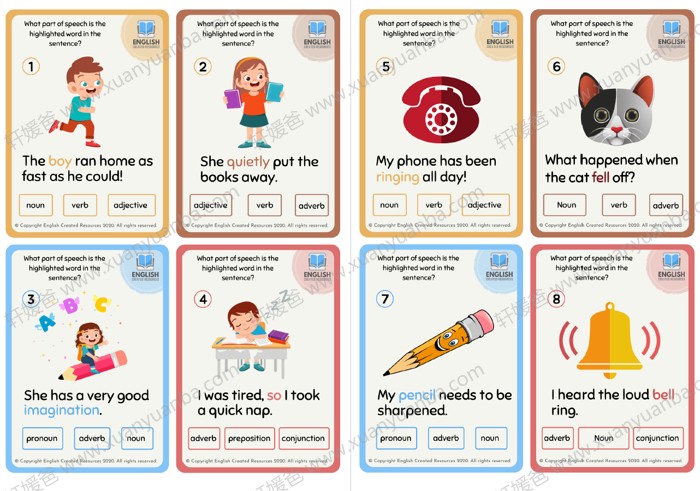 《New! Parts of Speech 》40个词性带答案的任务卡片 PDF百度云网盘下载