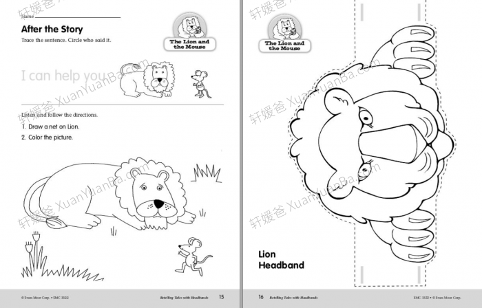 《Retelling Tales With Headbands G-PreK-1 》复述故事手工活动册艺术涵PDF 百度云网盘下载