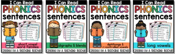 《I Can Read PHONICS SENTENCES》自然拼读阅读练习纸4册PDF 百度云网盘下载