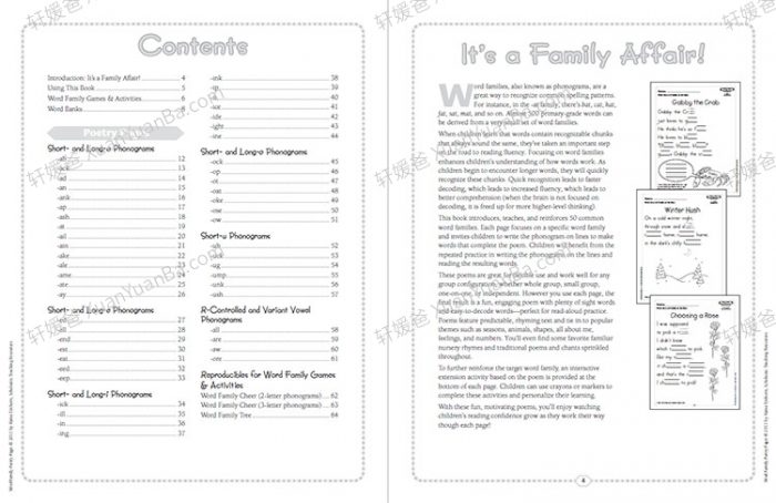 《Word Family Poetry Pages》学乐50个帮助孩子掌握基本音律练习册 PDF 百度云网盘下载