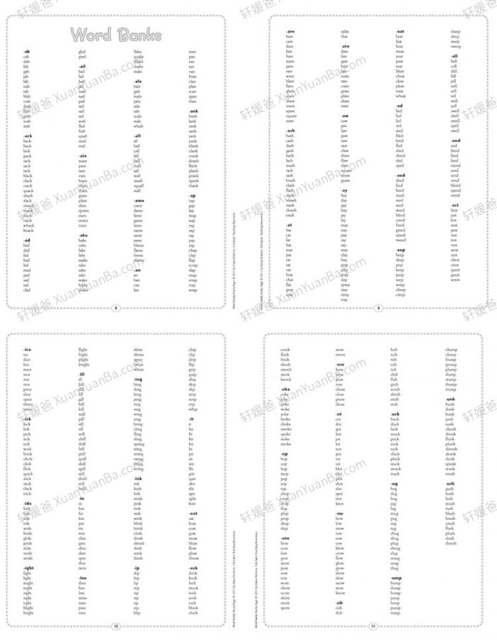 《Word Family Poetry Pages》学乐50个帮助孩子掌握基本音律练习册 PDF 百度云网盘下载