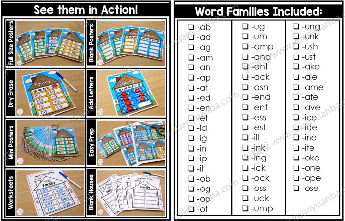 《WORD FAMILY HOUSES》55个词族184P PDF 百度云网盘下载