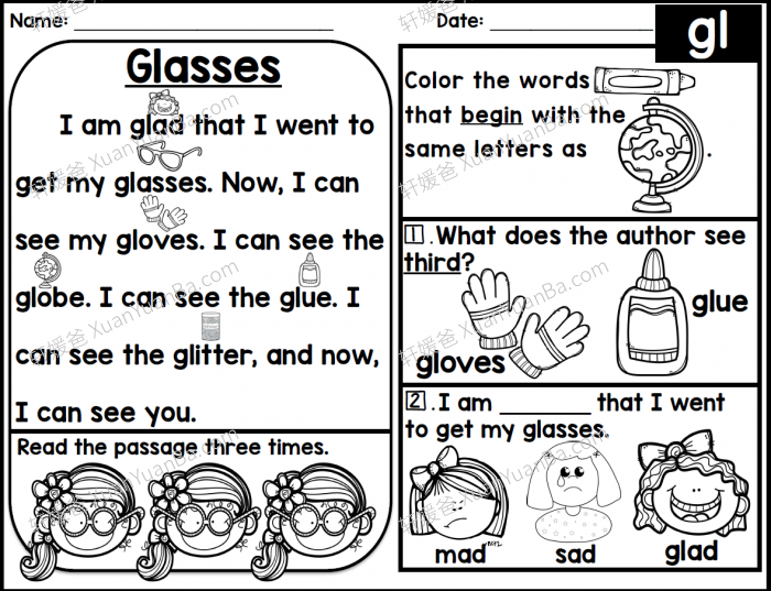 《Kindergarten Phonics Reading Comprehension Passages and Questions ALL YEAR》自然拼读阅读理解小短文练习册6本 PDF百度云网盘下载