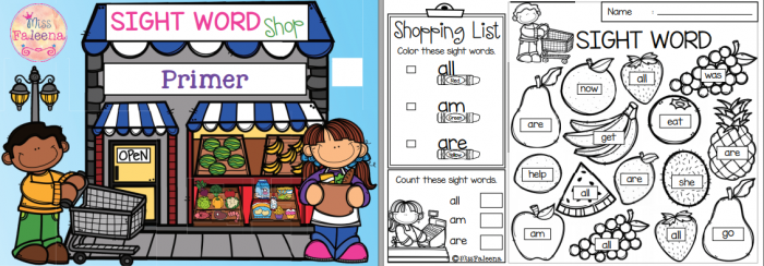 《Sight Word Shop》高频词购物涂色4册练习册 百度云网盘下载