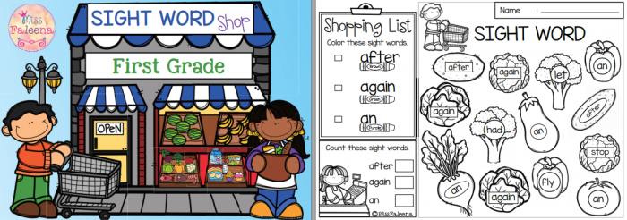 《Sight Word Shop》高频词购物涂色4册练习册 百度云网盘下载