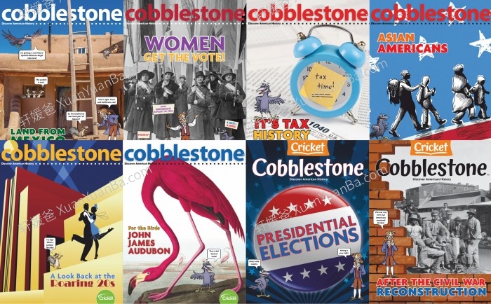 《Cobblestone》鹅卵石2016-2024年儿童英文历史文化杂志PDF 百度云网盘下载