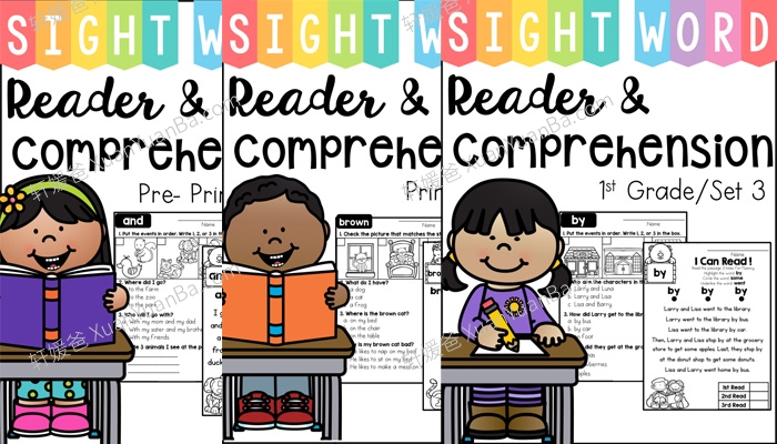 《SightWord Reader and Comprehension》高频词英语阅读理解3册PDF 百度云网盘下载