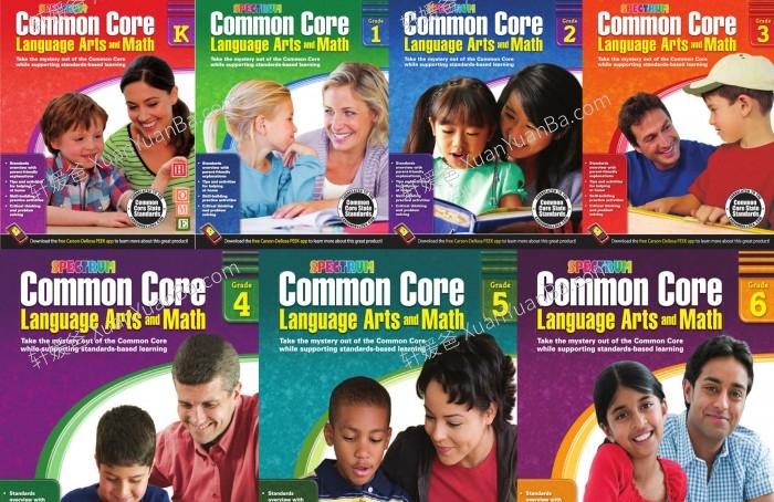 《Spectrum Language Arts and Math K-G7》语言艺术与数学英文练习册7册PDF 百度云网盘下载